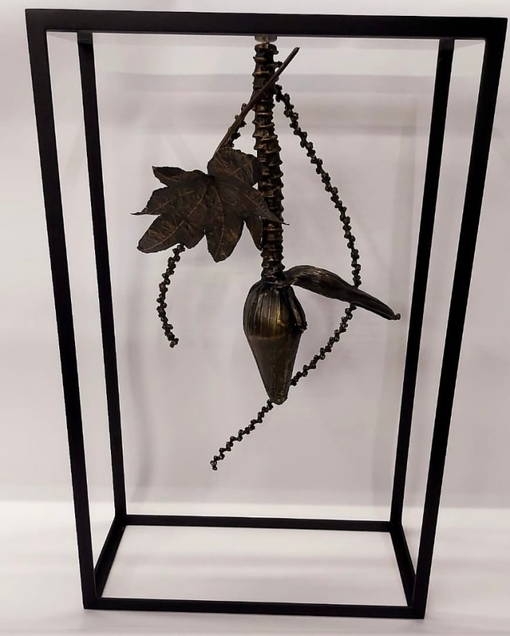 Claudia Jaguaribe From the series Mina, 2024 Bronze and copper cast of real Brazilian vegetal - Aluminium structure 55 x 35 x 15 cm Unique piece