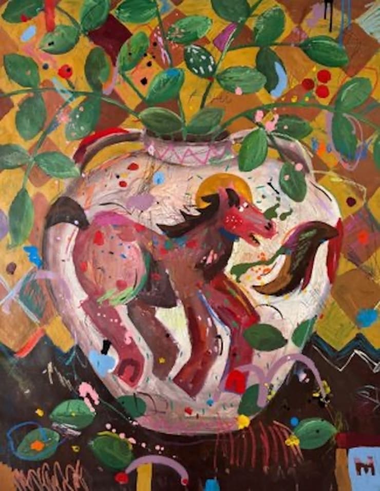 Iryna Maksymova, Horses on a Vase, 2024