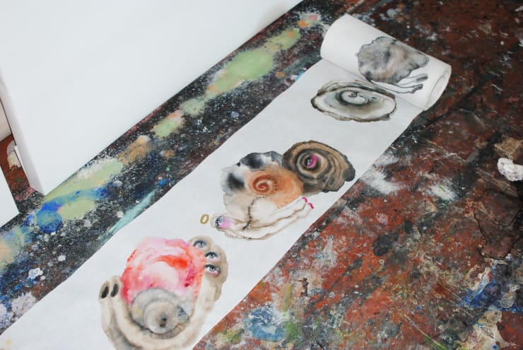 Alymamah Rashed, Seashells From My Seashore Scroll, 2025