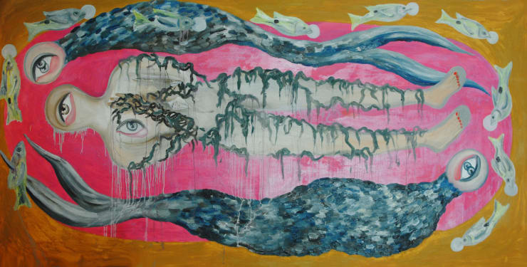 Alymamah Rashed, When the Sea Dreamed of Its Own Eyes (My Body Lives in a Magenta Capsule) , 2025