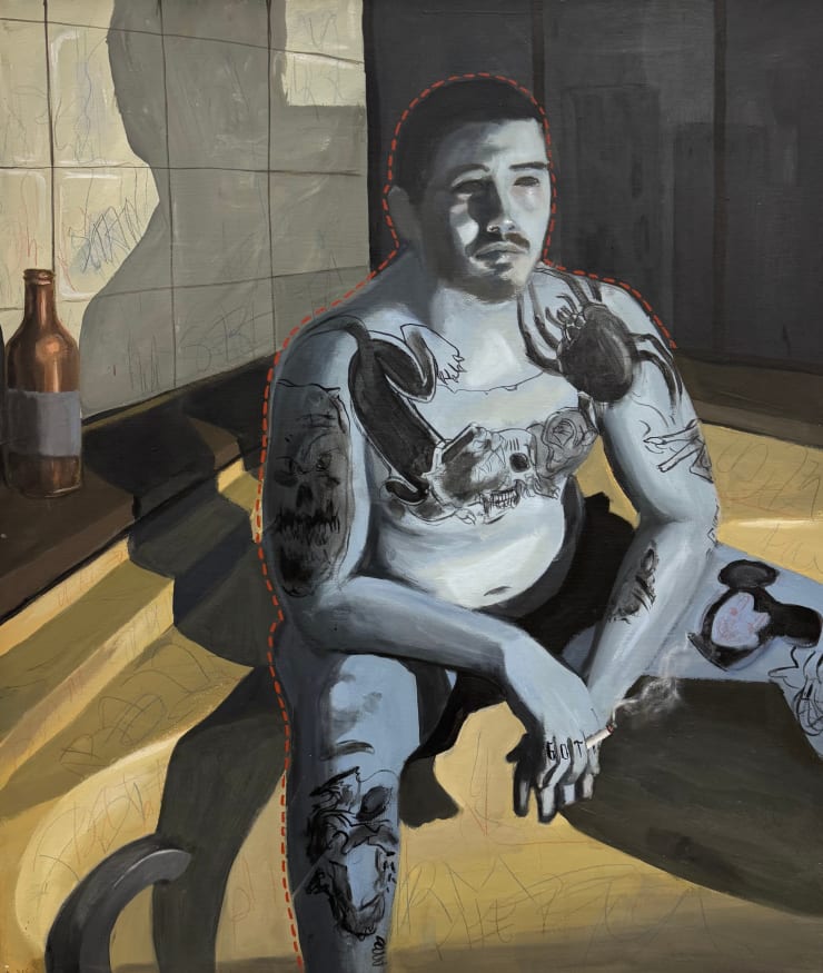 Andrea Salcido, Hombre en la beñera, 2025