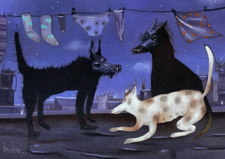Indira Castellón, PERROS DE AZOTEA (Rooftop dogs), 2022