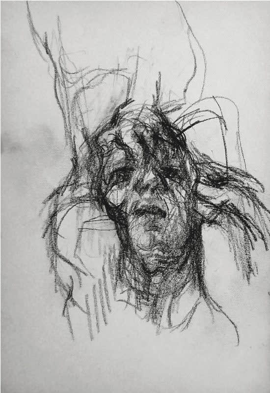 Robert Medley Study for Aeneas Carrying his Father, c.1980 Charcoal on paper 23.8 x 16 cms 9 5/16 x 6 4/16 ins