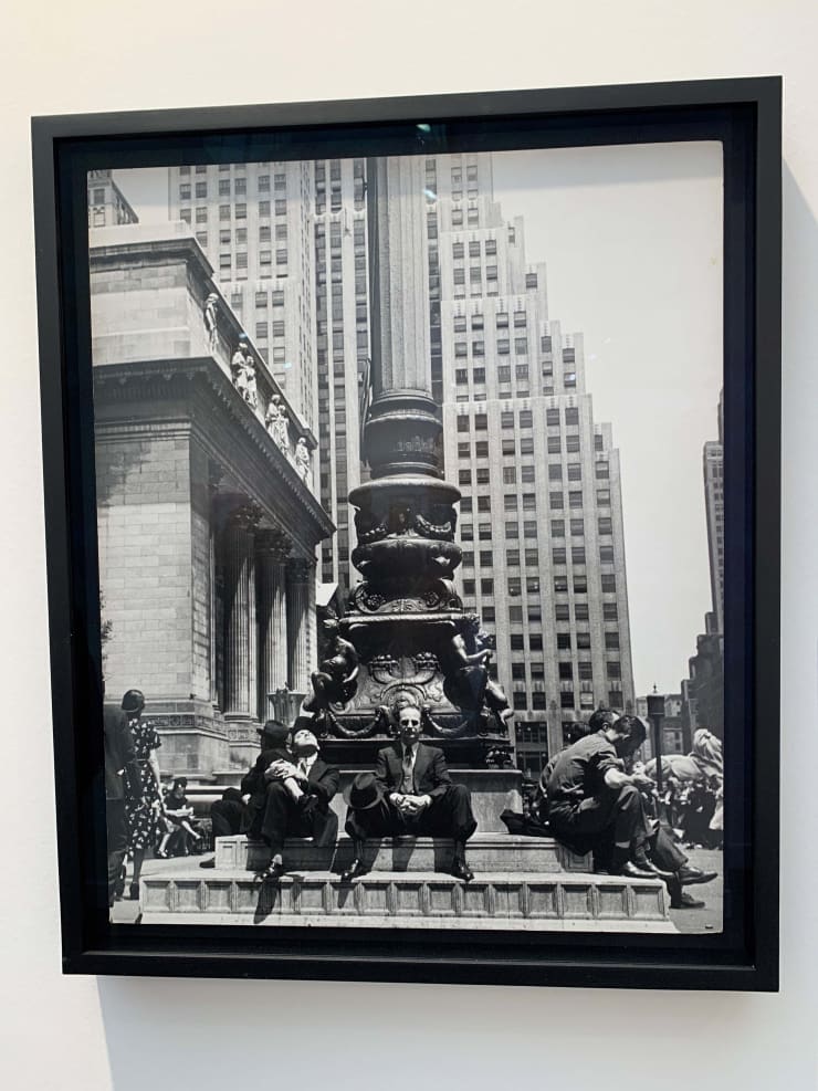 New York (men sitting at base of flag pole), 1938