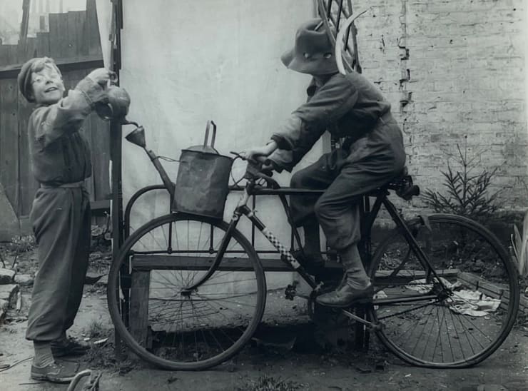 Untitled (Samuels Boys with Watering can and bike)