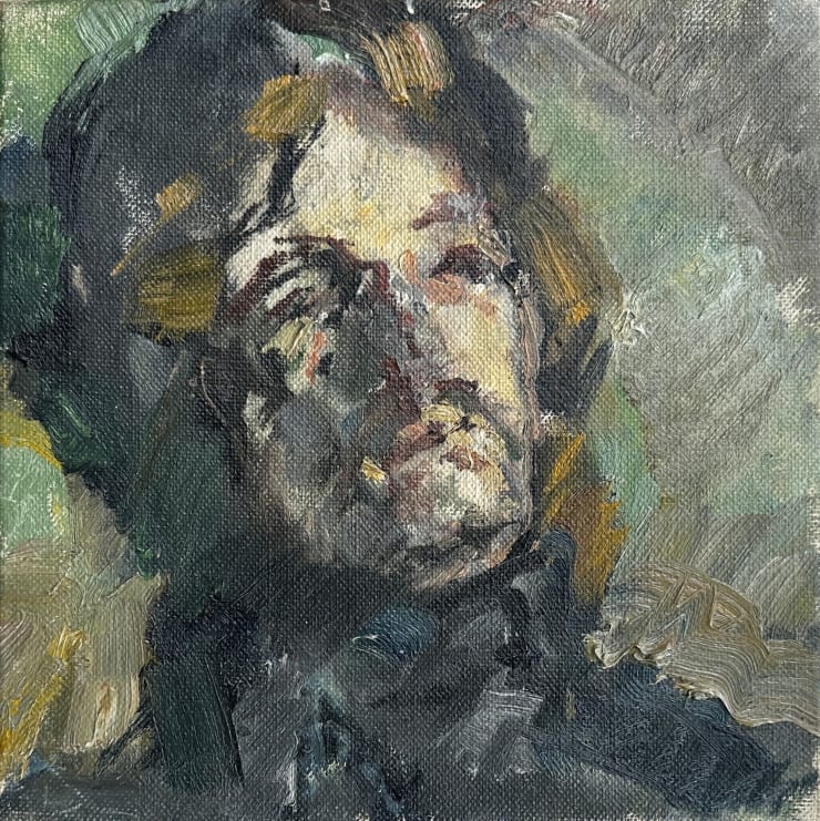 Robert Medley Head , c.1980 Oil on canvas 22.9 x 22.9 cms 9 x 9 ins