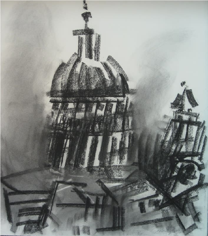 St Pauls Cathedral from Clifford Chance, Aldersgate 1998