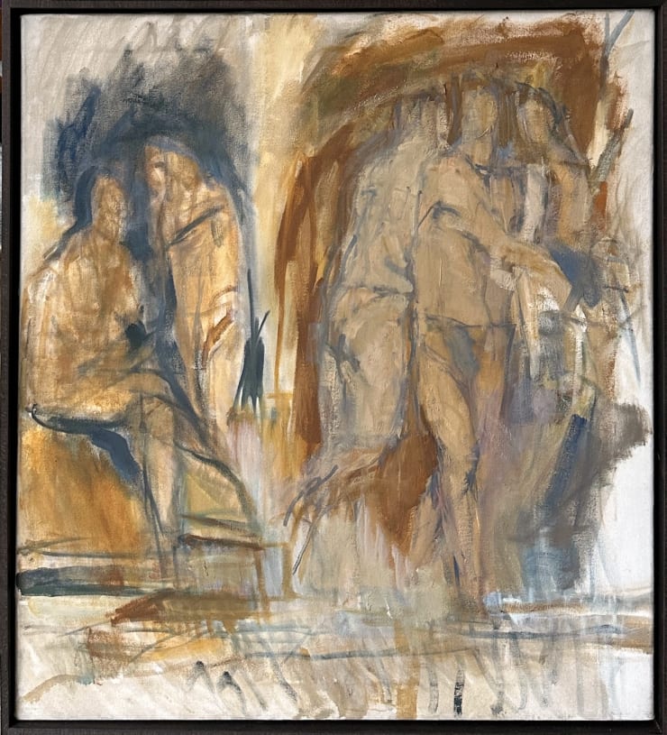 Robert Medley Standing Figure Group, c.1990 Oil on canvas 81.5 x 71.5 cms 32 1/16 x 28 2/16 ins