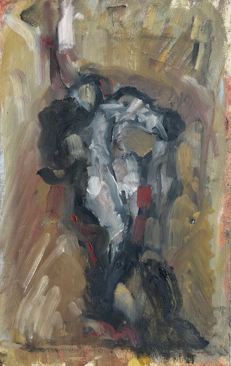 Robert Medley Aeneas Carrying Father, c.1990 Oil on board 26.7 x 16.5 cms 10 1/2 x 6 1/2 ins