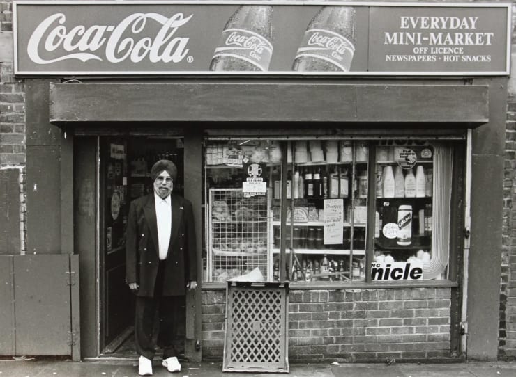 Colin Jones, Shopkeeper, Newcastle-upon-Tyne off Scotswood Road, 1999