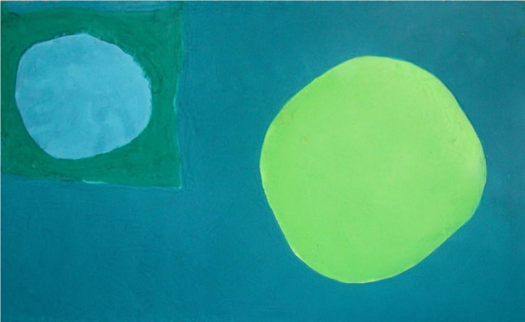 Patrick Heron, Blue-Green with Yellow-Green Disc: Feb 1966, 1966