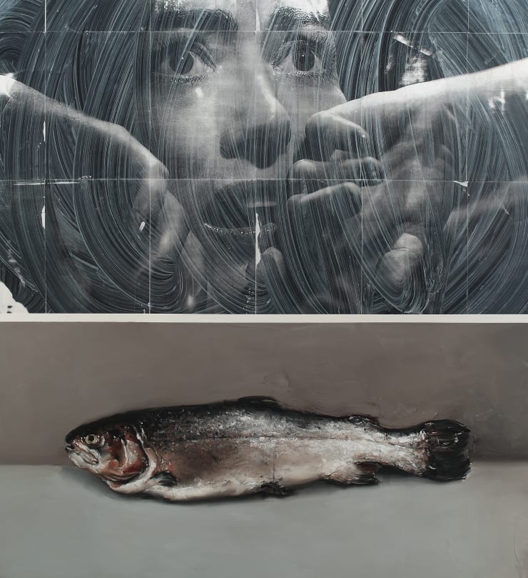 Mircea Suciu, This fish you cannot cheat (still life with movie projection), 2021