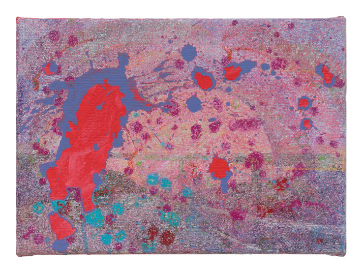 Ralph Anderson The Motorway, 2024 Acrylic on jute 26cm x 36cm