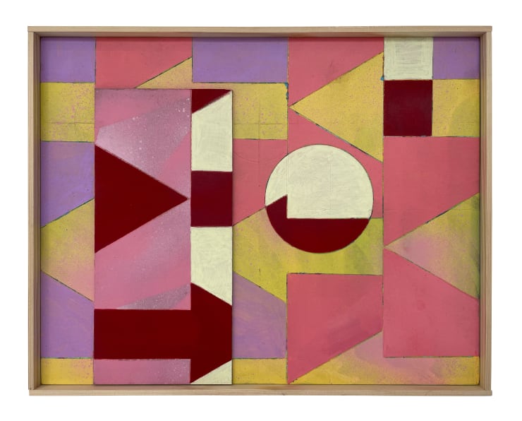 Dominic Beattie The Way, 2024 Ink, spray paint and varnish on birch ply panel 29cm x 35cm