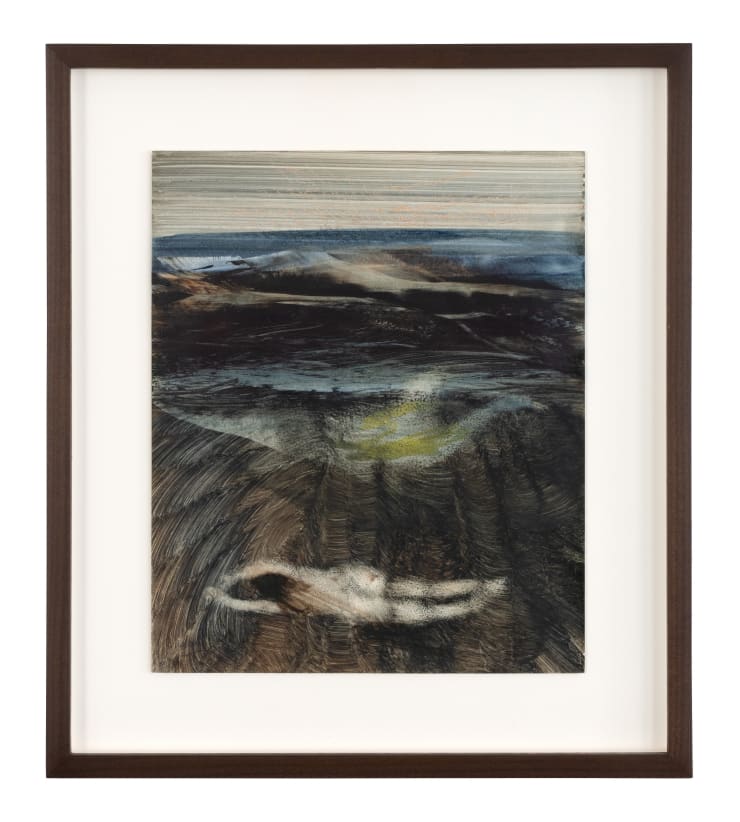 Sidney Nolan Untitled XV, 1959 Dye on kaolin-primed paper 30.5cm x 25.5cm