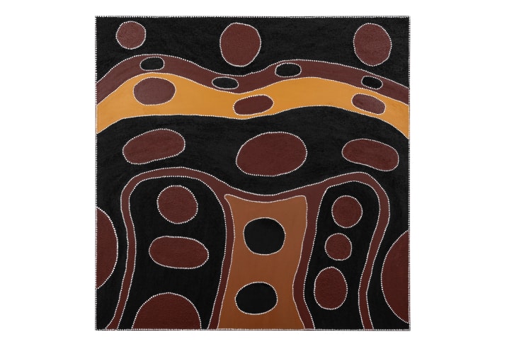 Tommy Carroll Nuguwarrding (Snake Dreaming), 2019 Natural ochre on canvas 150 x 150 cm 59 1/8 x 59 1/8 inches