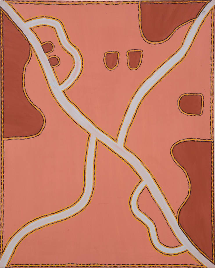 Dora Griffiths Wickham River, 2018 Natural ochre on canvas 100 x 80 cm 39 3/8 x 31 1/2 inches