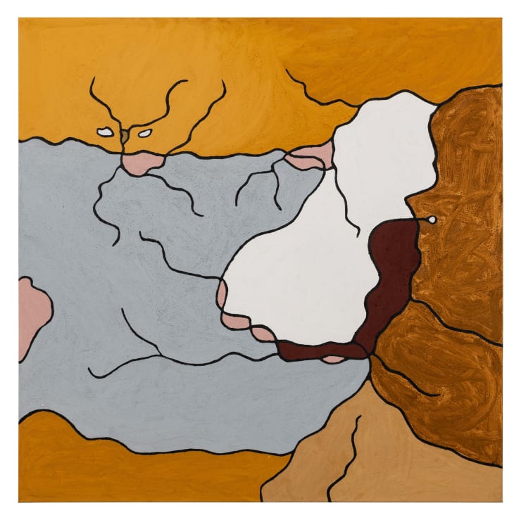 Lindsay Malay My Ganggyi Country, 2019 Natural ochre on canvas 150 x 150 cm 59 1/8 x 59 1/8 inches