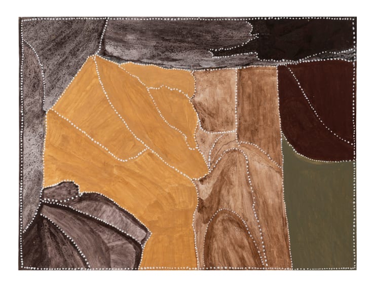 Churchill Cann Moorliji, 2014 Natural ochre on canvas 120 x 90 cm 47 1/4 x 35 3/8 inches
