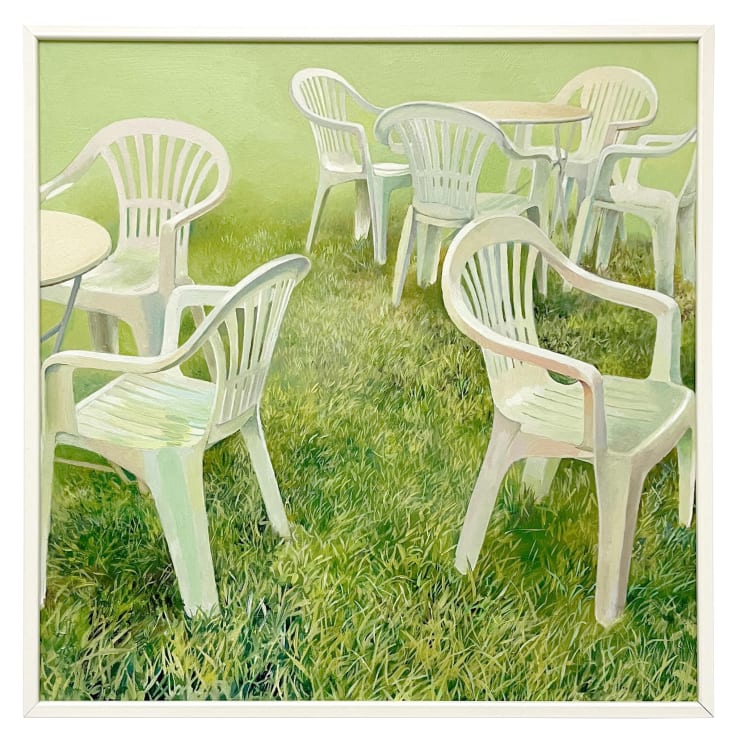 John Ball Seating Arrangement I, 2025 Oil on panel 40cm x 40cm