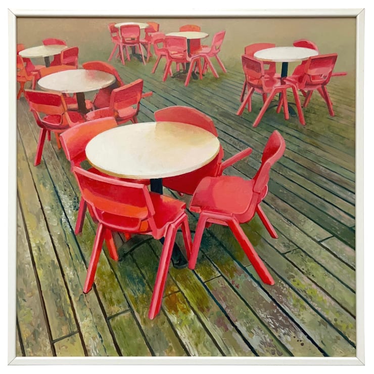 John Ball Seating Arrangement II, 2025 Oil on panel 40cm x 40cm