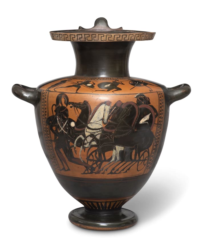 Greek, An Attic black-figure hydria, in the manner of the Lysippides Painter, circa 530 - 510 BC