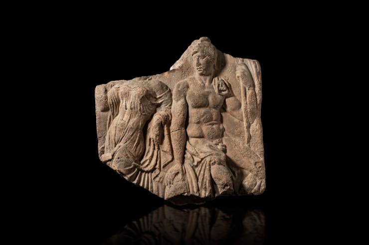 Roman, A Roman terracotta Campana antefix fragment, Augustan, late 1st century BC - early 1st century AD