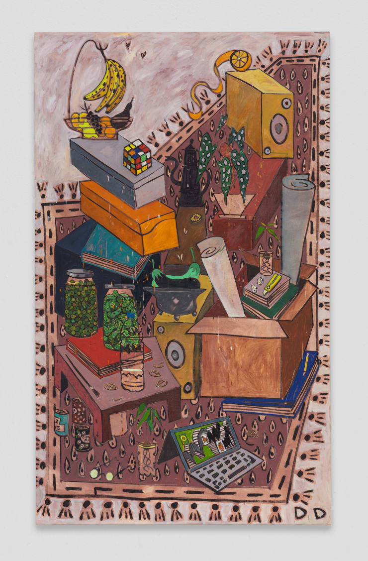 Stack with Rubik’s Cube and Fruit Bowl, 2022