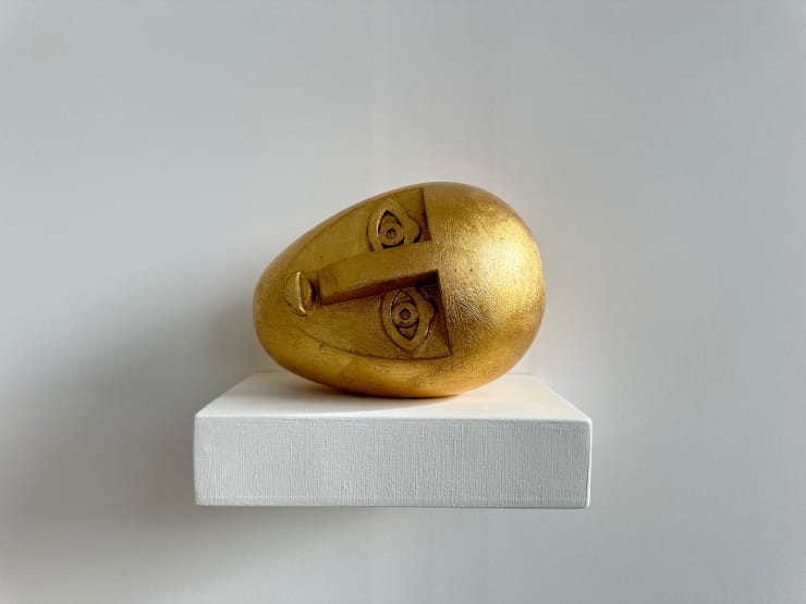 Reclining Head (gold), 2023