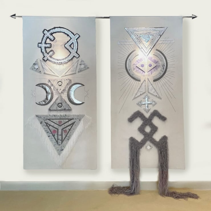 Earth Totems, Textile Wall Hangings
