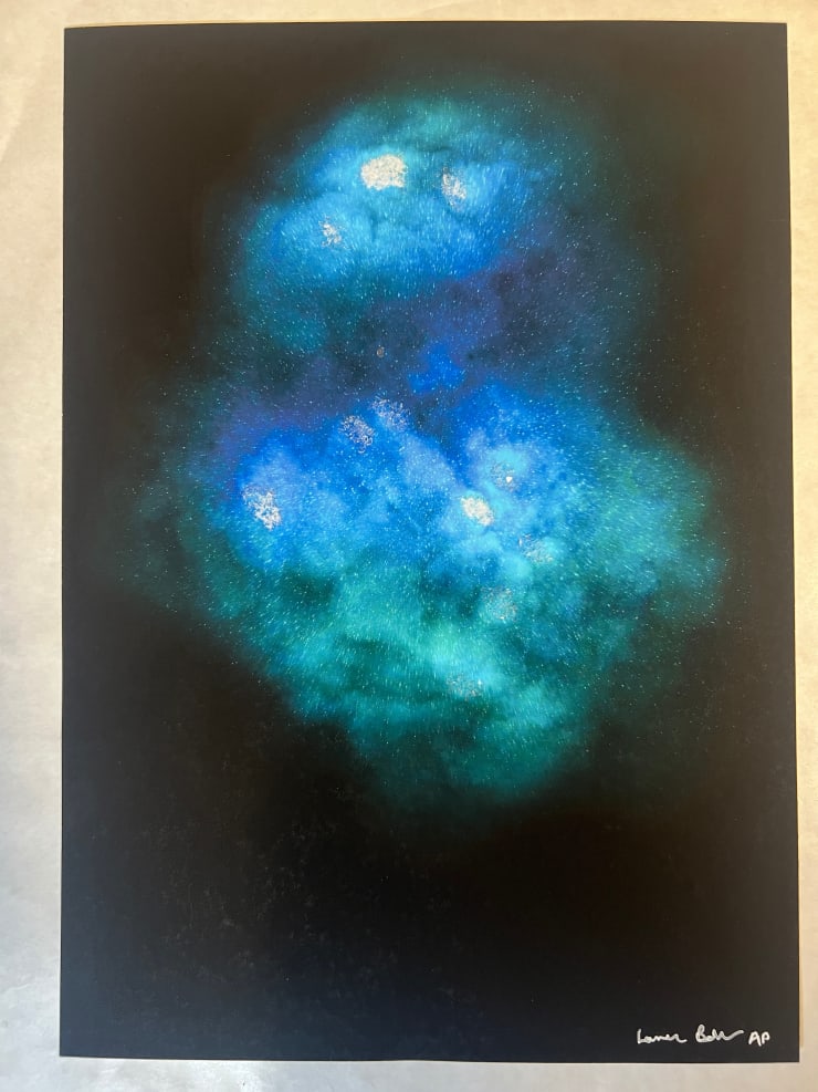 .GALAXY EXPLOSION - TURQUOISE A4 AP £75