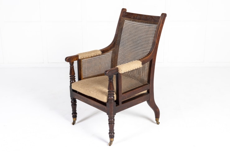 Regency Mahogany Bergère Library Armchair (in the manner of Gillows)