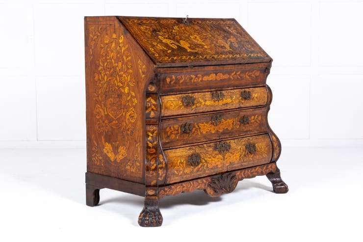 18th Century Dutch Marquetry Bureau