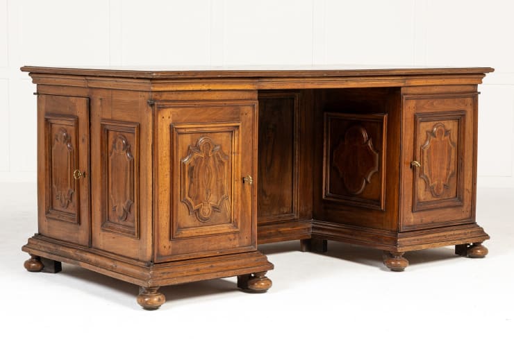 An Important 18th Century Italian Walnut Desk