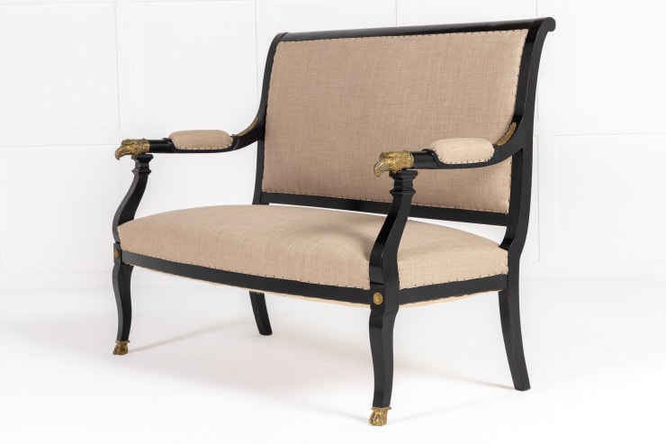 French Empire Style Ebonised Sofa