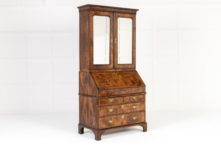 Early 18th Century English George I Walnut Bureau Bookcase