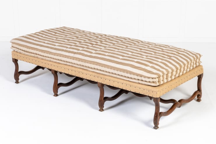 Large 18th Century French Walnut Os de Mouton Stool