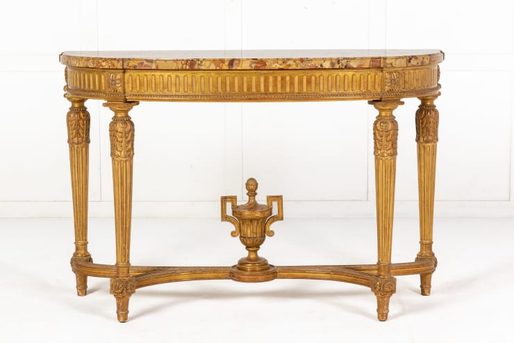 French Gilt Console Table with Marble Top (by Charles Bernel - Paris)