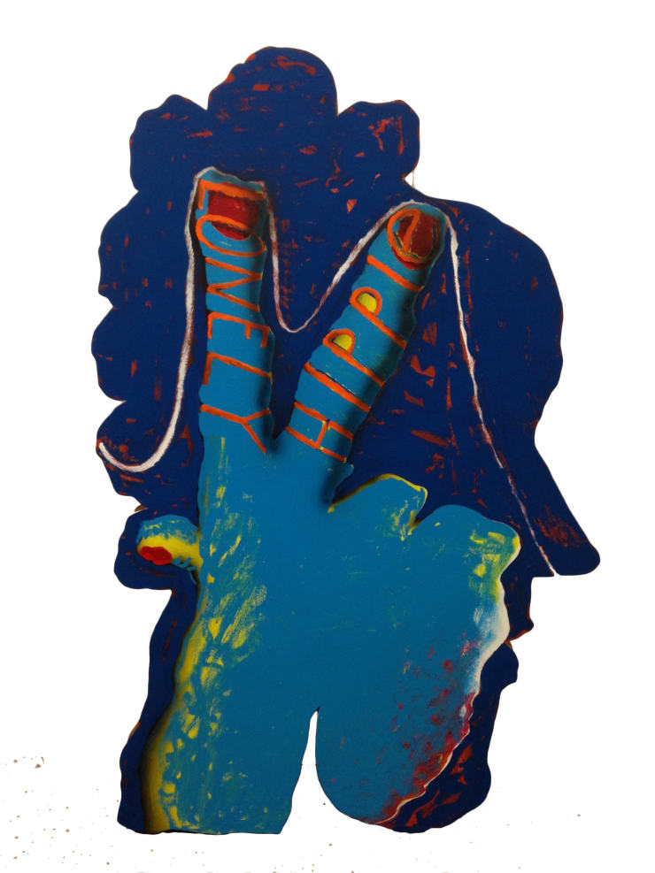 James English Leary Cameo (Lonely Hippie), 2018 Acrylic on Shaped Panel 81.3 x 132.1 cm 32 x 52 in
