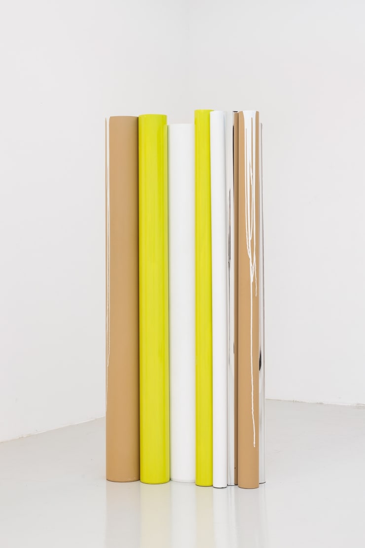 Andreas Reiter Raabe o.T. , 2018/2022 Acrylic, Synthetic Resin, Epoxy, Mixed Media on Cardboard Tubes 90 x 45 x 198 cm 35 3/8 x 17 3/4 x 78 in