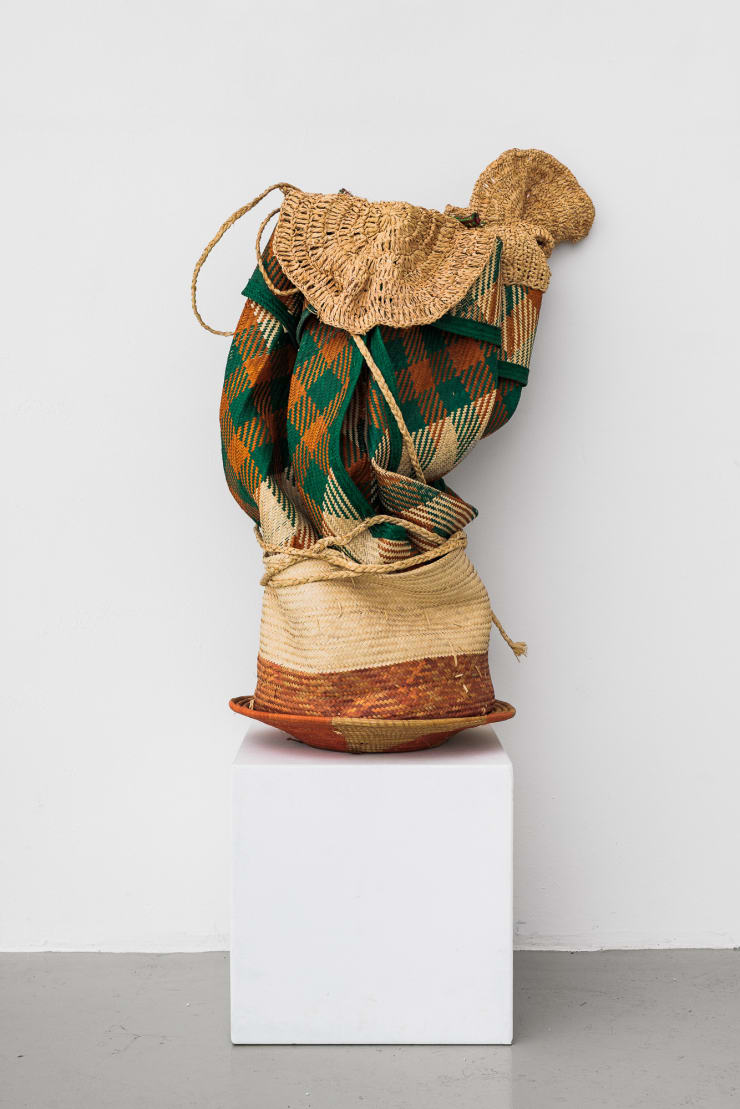 Acaye Kerunen Untitled, 2024 Mixed Media (Raffia, Palm Leaves, Banana Fibre, Stripped Banana Leaves) 94 x 67 x 40 cm 37 x 26 3/8 x 15 3/4 in