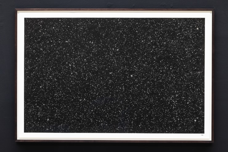 Maximilian Prüfer Rainpicture 1.03.23 Nr.2, 2023 Front Meteorite stain; American walnut; archival board; hardboard; Artglas 3mm UV 92% 105 x 160 cm 41 3/8 x 63 in