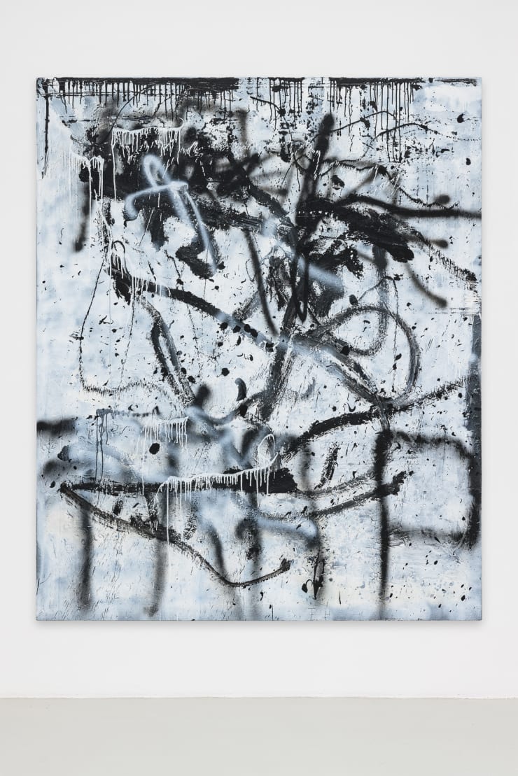 Richie Culver Nice Try, 2023 Oil, household paint, lacquer, acrylic, gel, glue 220 x 180 cm 86 5/8 x 70 7/8 in