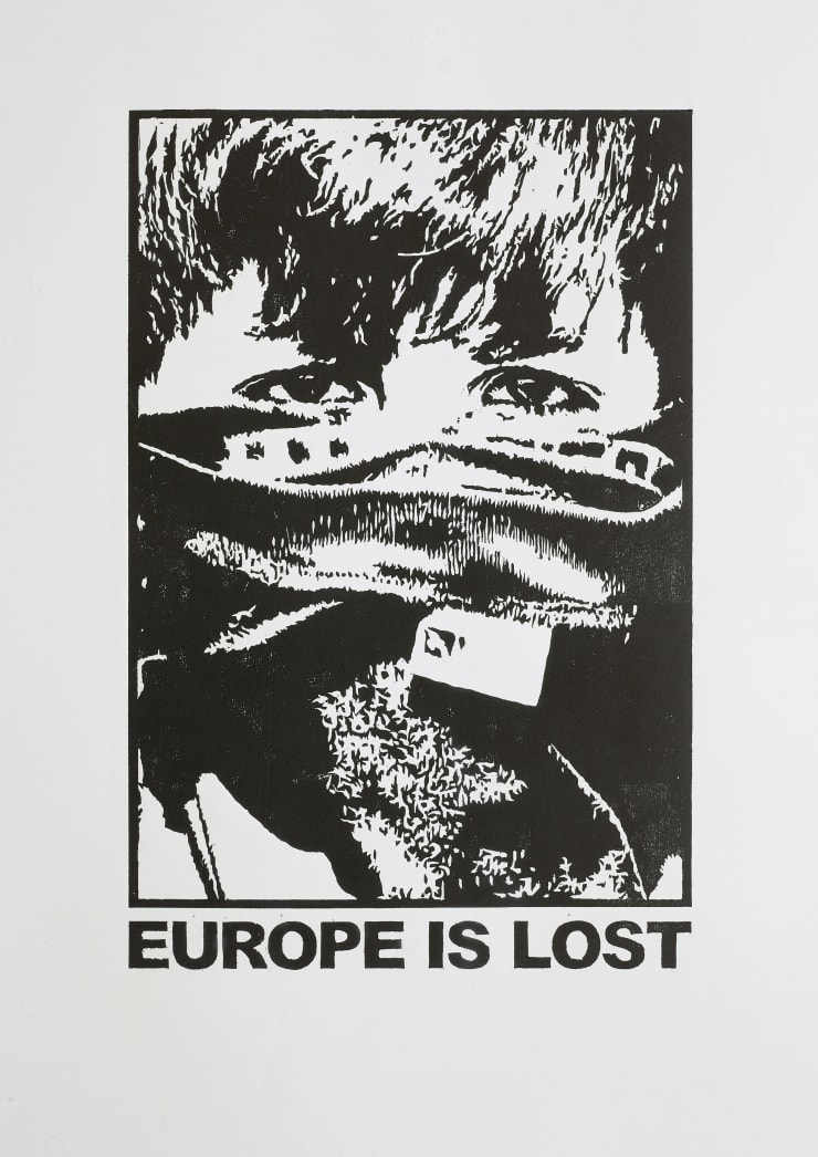 Jonas Höschl Europe is Lost 8, 2018 Holzschnitt 50 x 70 cm 19 3/4 x 27 1/2 in Edition of 10 (#5/10) (Edition record)