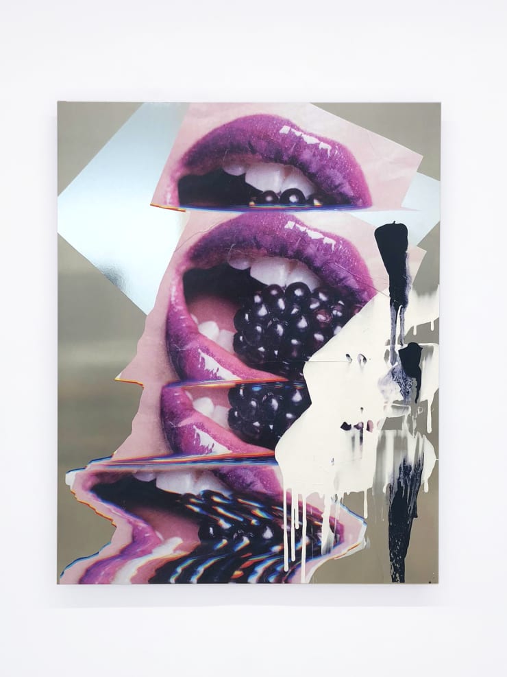 Hannah Perry Rooted in the body, 2018 Digital print, car heat wrap, paint, car lacquer on aluminium 120 x 99 cm 47 1/4 x 39 in
