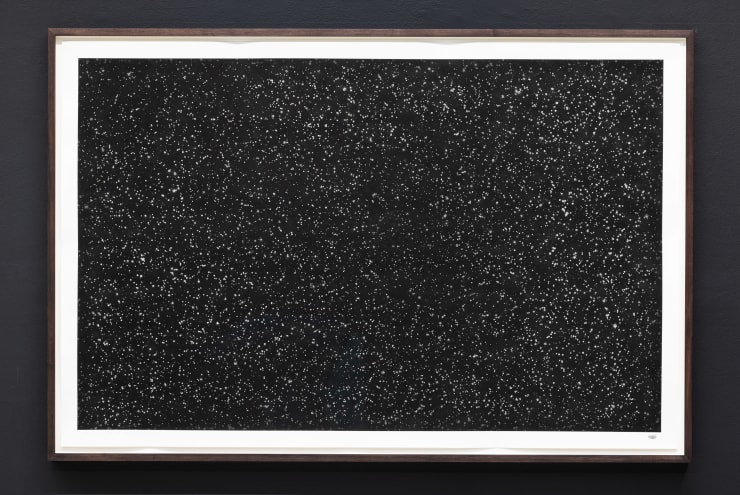 Maximilian Prüfer Rainpicture 14.12.22, 2022 Front Meteorite stain; American walnut; archival board; hardboard; Artglas 3mm UV 92% 105 x 160 cm 41 3/8 x 63 in