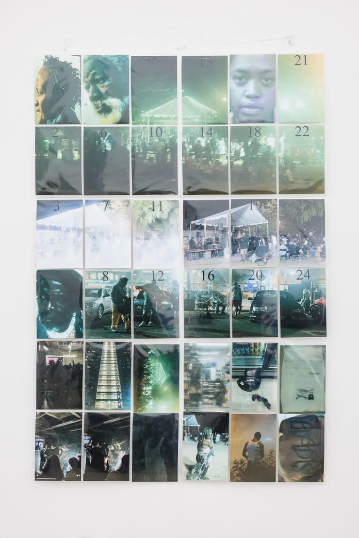 Allen-Golder Carpenter Gogo Study, 2025 plastic bags, photographs on paper 97 x 65 cm 38 1/4 x 25 5/8 in