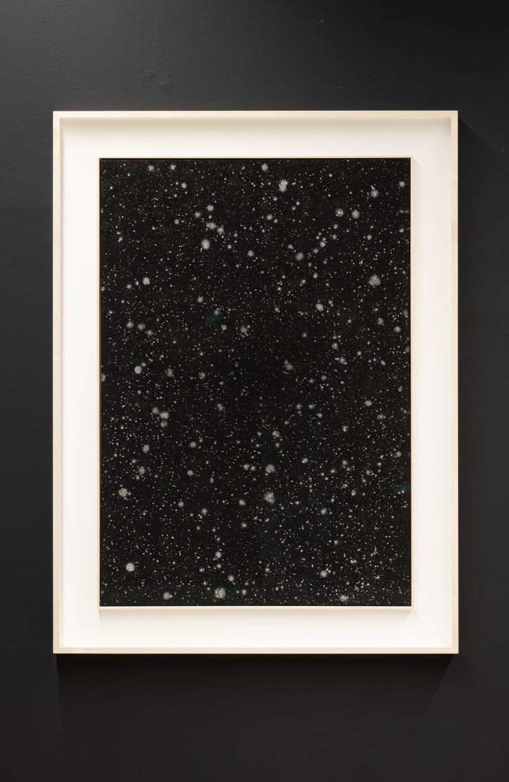 Maximilian Prüfer Rainpicture, 2022 back 8 cm starker rahmen Paper on cotton; stretcher frame; archival cardboard; maple frame; pear wood 130 x 90 cm 51 1/8 x 35 3/8 in