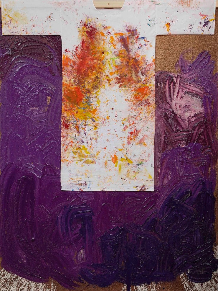 Hermann Nitsch Schüttbild, 2020 Acryl auf Jute 200 x 150 cm 78 3/4 x 59 1/8 in