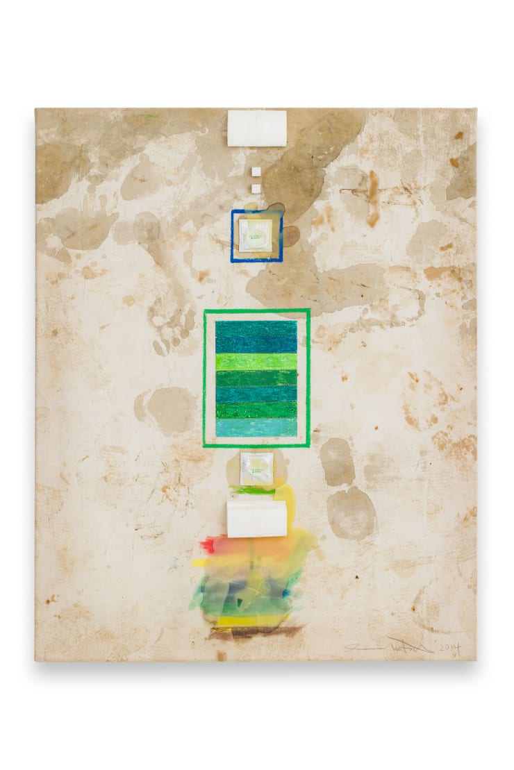 Hermann Nitsch Reliktbild, 2014 Blut mit Applikationen auf Baumwollstoff 80 x 100 cm 31 1/2 x 39 3/8 in